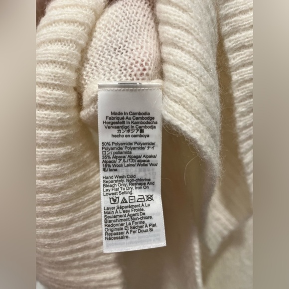 NEW J. Crew High Rib Pullover Sweater In Ivory Alpaca Wool Blend CG797 $118 M - Picture 11 of 11